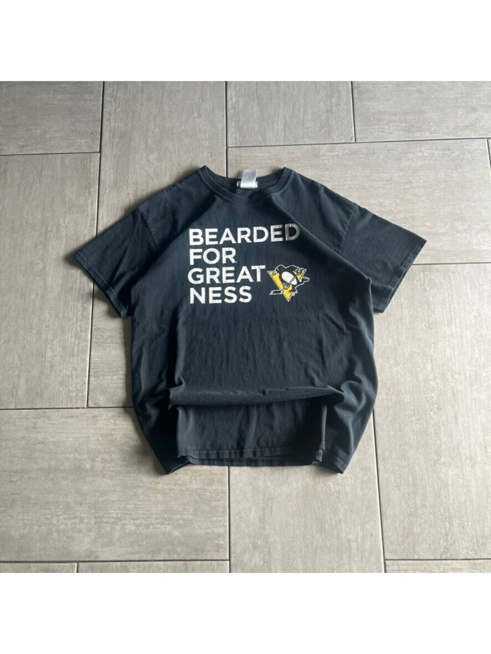 Rinky Black Cotton Graphic Tee Bearded for Greatness Large